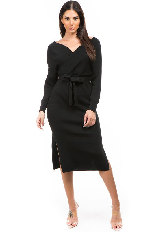 Kiana Wrap Dress BLACK